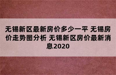 无锡新区最新房价多少一平 无锡房价走势图分析 无锡新区房价最新消息2020